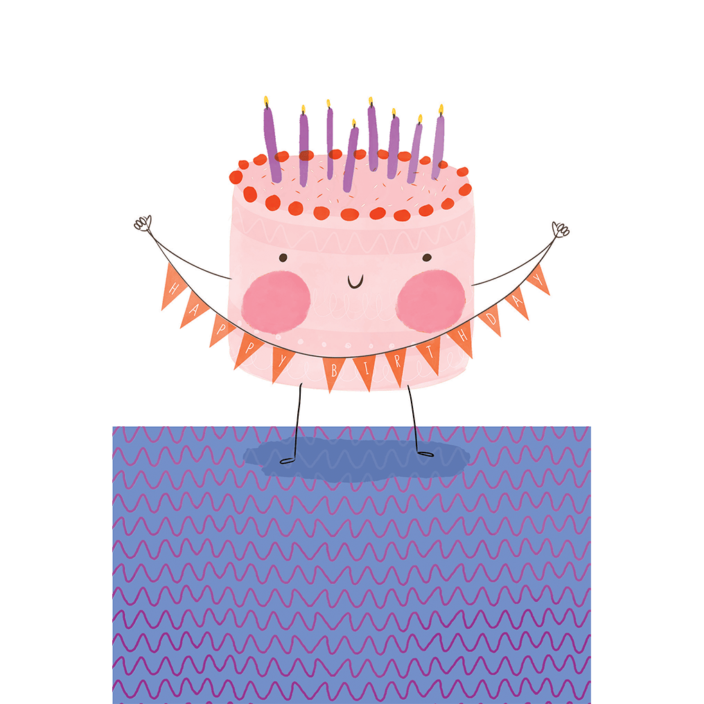 Cute Cake Birthday Card from Cardmore featuring colorful cake illustration, perfect for celebrating birthdays.